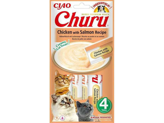 Inaba Churu Friandise Chat Poulet Saumon - 4 x 14 gr