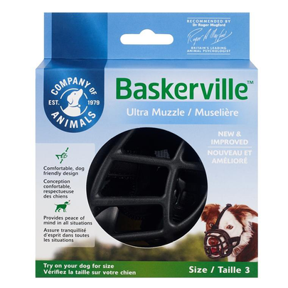 Meilleurs prix pour Muselière pour chien noire caoutchouc thermoplastique Baskerville Ultra – Taille 3