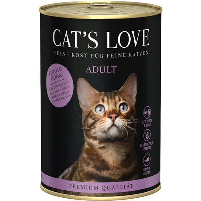 CAT'S LOVE-Cat's Love Boîte Chat Adulte Poisson Poulet - 400 gr