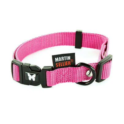 Meilleurs prix pour Collier réglable en nylon rose pour chien - 2,5x45/65 cm