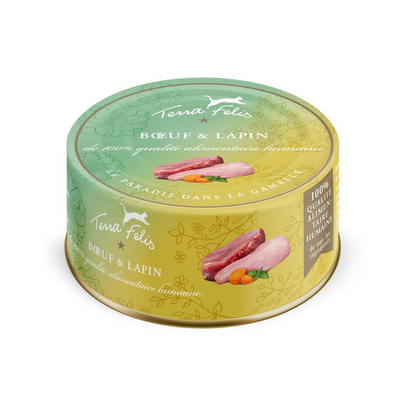 TERRA FELIS-Boîtes Chat - Terra Felis bœuf lapin - 80 g
