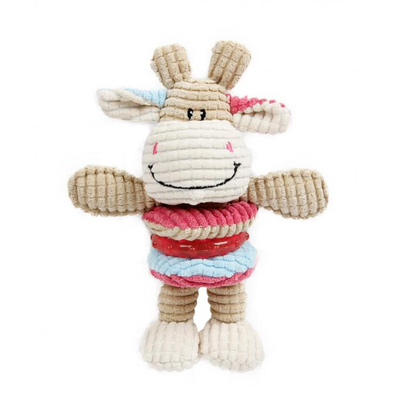 Comparer les prix de Jouet Chien - Europet Peluche Cow play Beige et rose - 21 x 15,5 cm