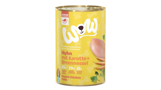 Comparer les prix de Boîtes Chien – Wow Junior Poulet – 400 gr