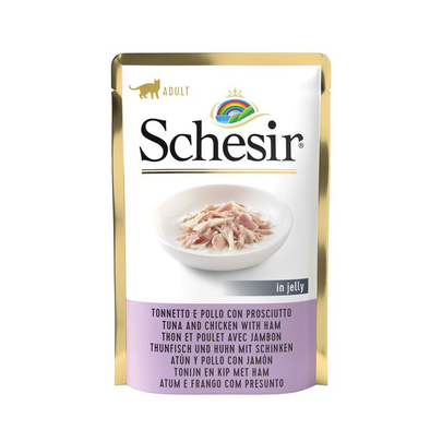 SCHESIR-Sachet Chat - Schesir Thon et poulet avec jambon en gelée - 85 gr