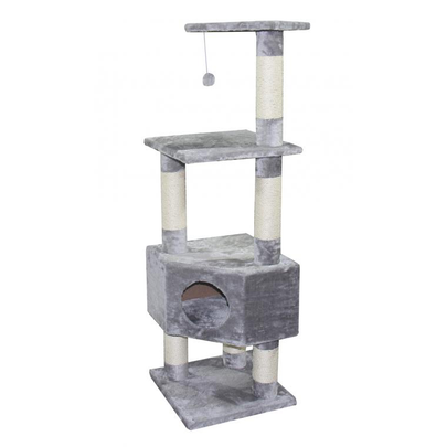 Comparer les prix de Habitat Chat – Arbre à Chat Classic Eco Loonaa coloris gris – 40 x 40 x 135 cm