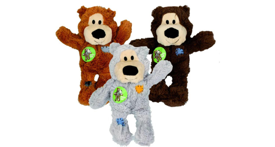 KONG®-Jouet Chien – KONG® Peluche Ours Multicolore – Taille M/L - Coloris Aléatoire