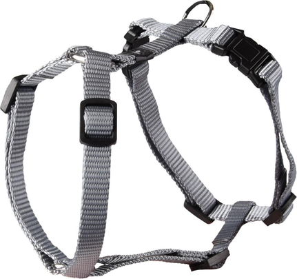 Comparer les prix de Harnais Chien - Flamingo Harnais H nylon Ziggi XS Gris - 25 / 45 x 1 x 0,2 cm