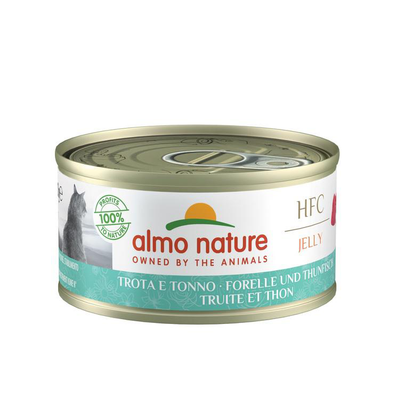 Meilleurs prix pour Boîte Chat – Almo Nature HFC Jelly Truite et Thon 70 gr