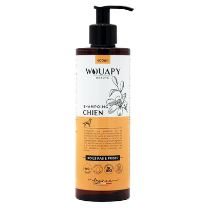 Meilleurs prix pour Hygiène Chien – Wouapy Shampooing Poils Ras Et/Ou Frisés – 400 ml