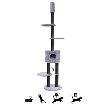 Meilleurs prix pour Arbre à Chat – Petrebels Anna 240 Gris – 40 x 40 x 230 – 265 cm