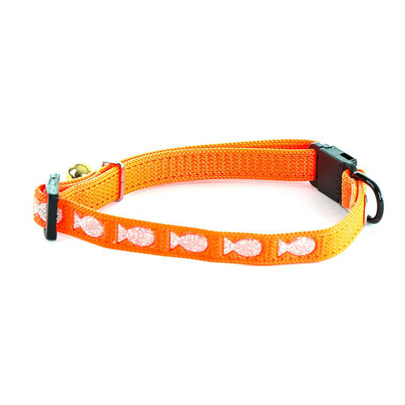 Comparer les prix de Collier Argent pour chat orange motif poissons