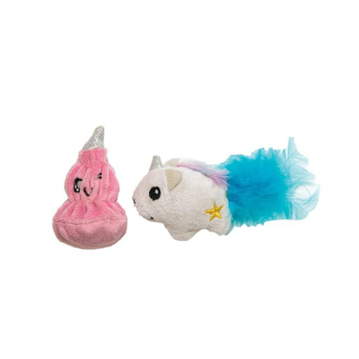 Comparer les prix de Jouet Chat - Petstages 2 Peluches Unicorn & Poo Rose et violet - 10 x 5 cm