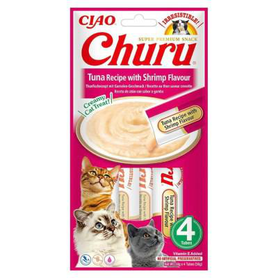CHURU-INABA Friandise Chat Churu Thon Crevette - 4 x 14 gr