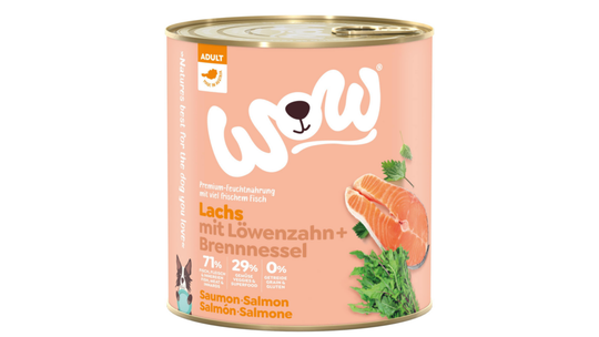Comparer les prix de Boîtes Chien – Wow Adult Saumon – 800 gr