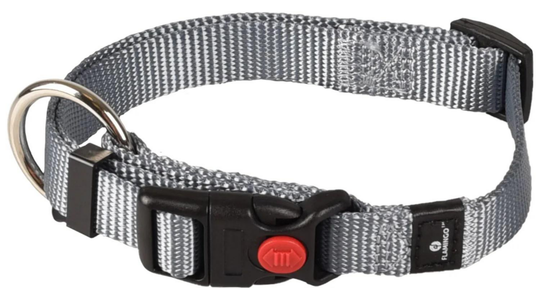 Comparer les prix de Collier Chien - Flamingo Collier nylon Ziggi S Gris - 30 / 45 x 1,5 x 0,2 cm
