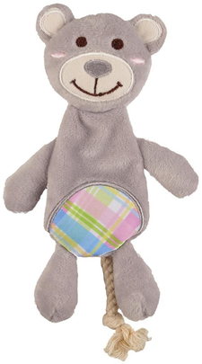 Meilleurs prix pour Jouet Chien - Flamingo Peluche ours avec corde Gris - 22 x 8 x 3 cm