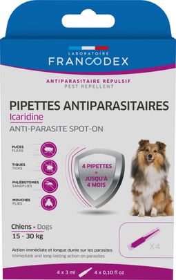 Meilleurs prix pour Soin Chien - Francodex Pipettes antiparasitaires Icaridine - 4 x 3 ml