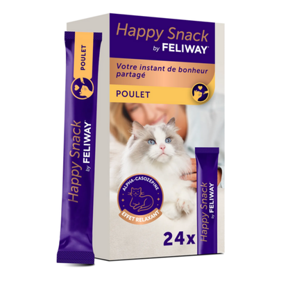 FELIWAY-Feliway Aliments Complémentaires Chat Happy Snack Poulet - 24 x 15 g