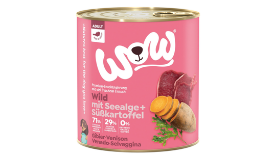 Comparer les prix de Boîtes Chien – Wow Adult Gibier – 800 gr