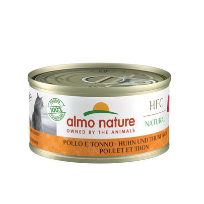 Comparer les prix de Boîte Chat – Almo Nature HFC Natural Poulet et Thon 70 gr