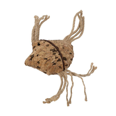 Meilleurs prix pour Jouet Chat - Wouapy Poisson en liège avec corde Beige - 9 x 7 cm