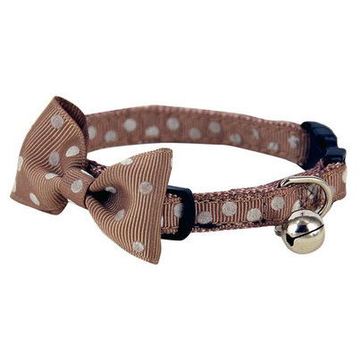 WOUAPY-Collier Chat - Wouapy Collier Nœud Beige - 30 x 1,2 cm