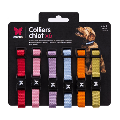 MARTIN SELLIER-Collier Chien – Martin Sellier Pack 6 colliers chiot – 17 à 25 cm