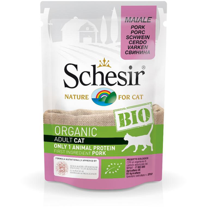 Meilleurs prix pour Sachet Chat – Schesir bio Porc 85 gr