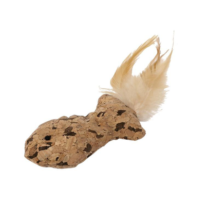 Comparer les prix de Jouet Chat - Wouapy Poisson en liège avec plume - 17 x 5 cm