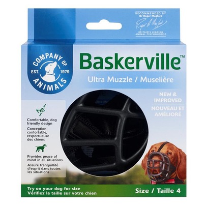 Comparer les prix de Muselière pour chien noire caoutchouc thermoplastique Baskerville Ultra – Taille 4