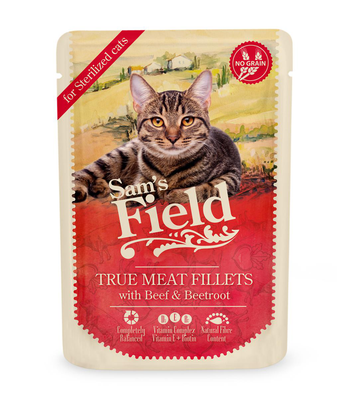Comparer les prix de Pâtée Chat Stérilisé – Sam's Field au bœuf et à la betterave – 85 g