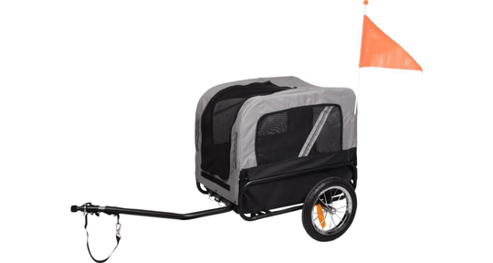 Comparer les prix de Transport – Remorque de Vélo Flamingo Gris et Noir – 60 x 43 x 51 cm