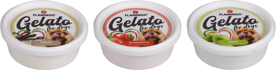 Comparer les prix de FLAMINGO-Flamingo Friandise Chien Crème glacée Vanille / Pomme ou Fraise - 40 gr Vendu à l'unité, livré aléatoirement