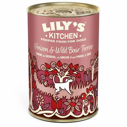 Comparer les prix de LILY'S KITCHEN-Lily's Kitchen Pâtée Chien Terrine Chevreuil Sanglier Butternut - 400 gr