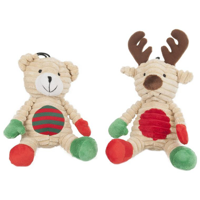 Comparer les prix de Flamingo Jouet Chien Peluche de Noël Flupy Multicolore - 28 cm