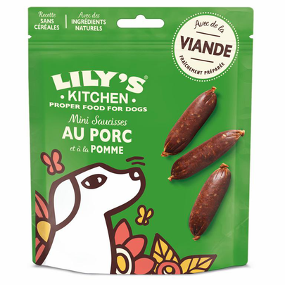 Comparer les prix de LILY'S KITCHEN-Lily's Kitchen Friandise Chien Mini saucisses Porc Pomme - 70 gr
