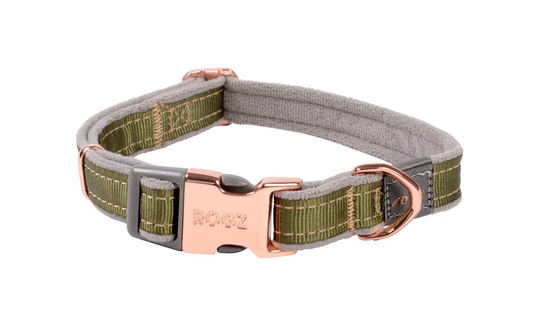 Meilleurs prix pour Collier Chien - Rogz Twist Vert Gris et Rose - 26/40 cm