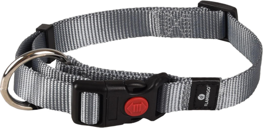 Comparer les prix de FLAMINGO-Flamingo Collier Nylon Chien Ziggi Gris clair M - 40-55 cm x 20 mm x 2 mm