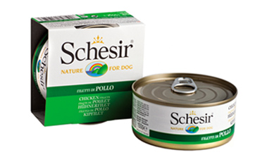 Comparer les prix de Boîte Chien - Schesir® Pâtée aux Filets de Poulet en Gelée - 150g