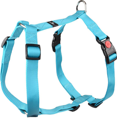 Comparer les prix de Harnais Chien - Flamingo Harnais H nylon Ziggi L Turquoise - 60 / 100 x 2,5 x 0,2 cm