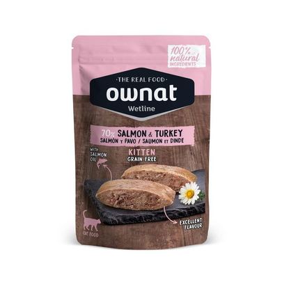 Comparer les prix de Sachet Chaton – Ownat Wetline Saumon et Dinde 85 gr