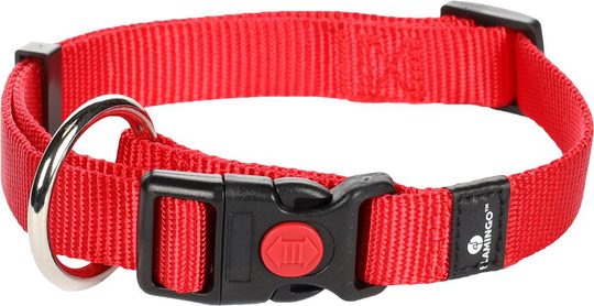 Comparer les prix de FLAMINGO-Collier Chien - Flamingo Collier nylon Ziggi M Rouge - 40 / 55 x 2 x 0,2 cm