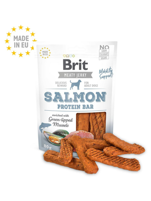 Comparer les prix de Friandises Chien – Brit Meaty Jerky Snack Salmon protein bar – 80 gr