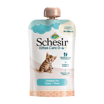 Meilleurs prix pour Sachet Chat - Schesir Kitten Care Cream Thon -  150 gr