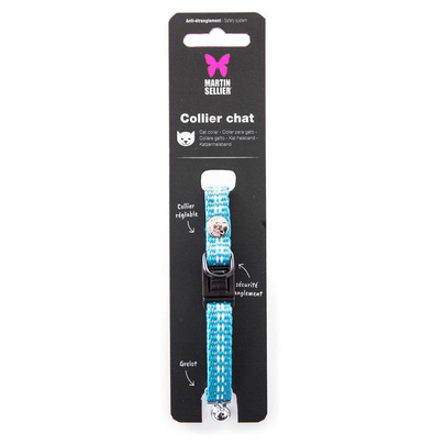 Comparer les prix de Collier Chat - Martin Sellier Collier Safety Bleu - 20/30 x 1 cm