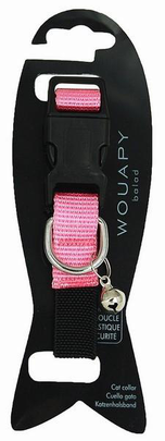 Comparer les prix de Collier Chat - Wouapy Collier nylon Basic line Rose - 21/31 x 1,5 cm