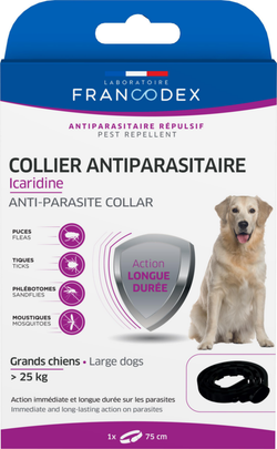 Meilleurs prix pour Soin Chien - Francodex Collier antiparasitaire Icaridine Noir - 75 cm