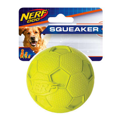 NERF-Jouet Chien – Nerf Ballon Football à Sifflet - Taille M Ø 8,2 cm - Coloris aléatoire