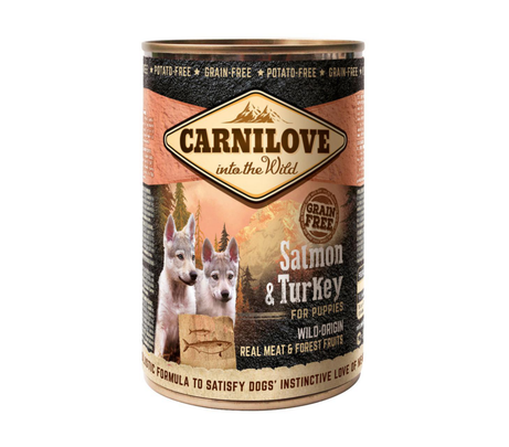 Comparer les prix de Boîte Chiot - Carnilove Chiot Wild Meat Saumon & Dinde 400g