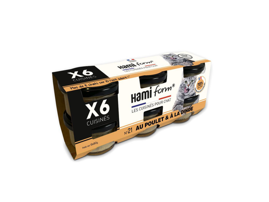 Comparer les prix de HAMIFORM-Hamiform Pâtée Chat Volaille Poulet Dinde - Pack de 6 pots en verre